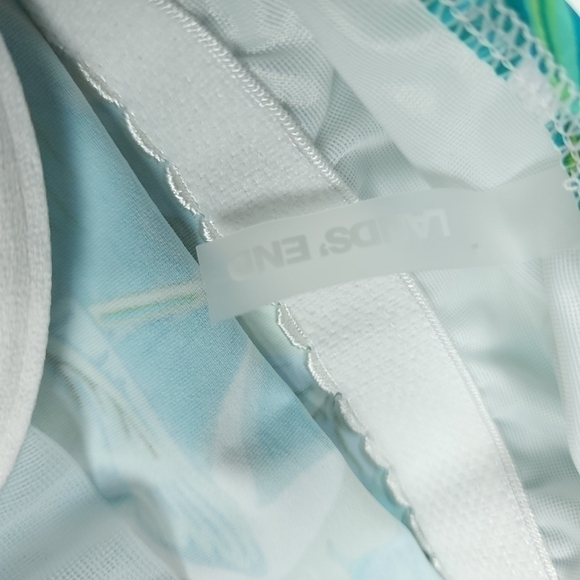 New Lands' End Blue Green Floral Swim Tank Top Size 2 - Picture 10 of 10